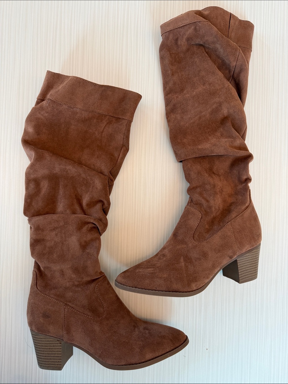 Time and Tru Brown Suede Over-the-Knee Slouch Boots